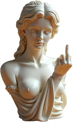 RDCIRP Unverfrorene Venus, die Mittelfinger Statue, rebellisches, mutiges | modernes Kunstdekor, griechische Göttinnen Gestenstatue, Skulptur-Ornament, lustiges, einzigartiges Dekorationsstück(F)