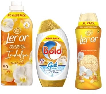 Laundry Care Bundle, Liquid Detergent 32 Washes, Fabric Conditioner 50 Washes, Gold Orchid Scent Booster 495g