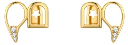 18 Karat Vergoldete Hip Hop Zähne Grillz Kappen, 2 Stück, Komplette CZ Einzelzahn Oberkappen-Grills, Vampirzahn Grill Set Für Männer Und Frauen, Rapper, Cosplay, Party Zubehör(Gold)