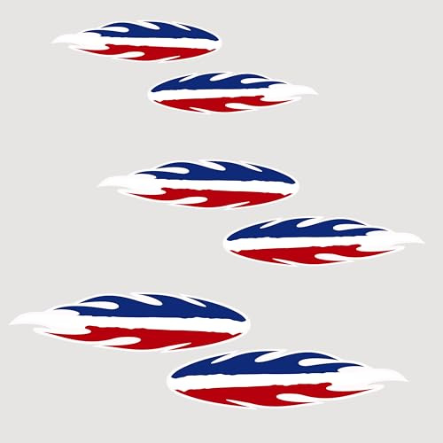 Pegatinas Bandera Francesa Francia Tuning Sport Racing 6 unidades | Pegatina bandera Francia para coche, moto, scooter, quad, cascos | Resistente a la lluvia y al sol C0092