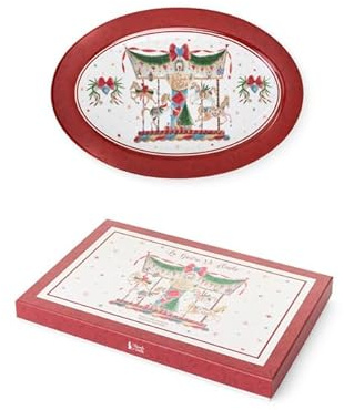 Piatto portata natalizio in ceramica – La Giostra di Amelie - sth251606 cm.35×23.5