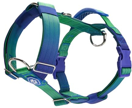 Spark Paws No Pull Hundegeschirr mit Griff für große Hunde, strapazierfähiges Hundegeschirr für große, kräftige Rassen, verstellbar, gepolstertes Y-förmiges Halfterdesign - Lime Wave - M