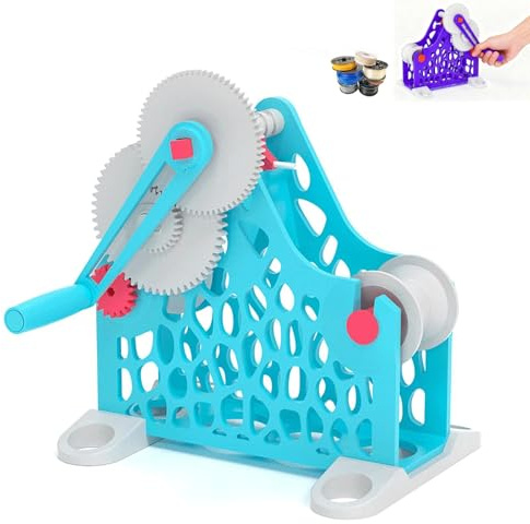 MEUBLLY Filamentaufwickler Für 3D-Drucker, Spulenwickler, Abnehmbares Modulares Design, Handbetriebener Elektrischer Verbrauchsmaterialwickler Für 3D-Druckdraht, Schweißdraht(Blue)