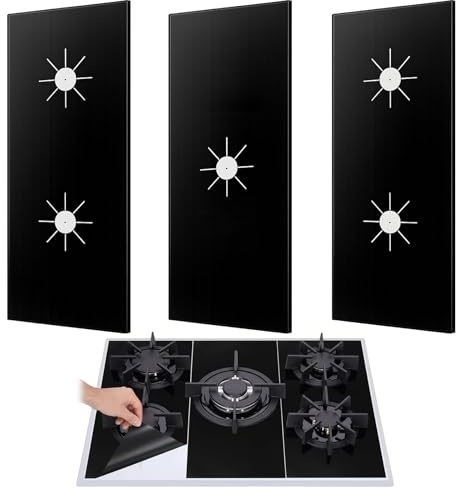 3pcs Hob Covers for Gas Cookers, Cooker Top Cover, Heat-Resistant Surface Protector, Protective Stove Mats, Durable Oven Protector, Washable Non-Slip oven liners for Home Kitchen