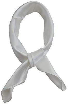 Topmode - Foulard quadrato, 57 x 57 cm, a tinta unita bianco Taglia unica