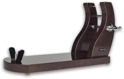ARCOS Jamonero de Madera de Pino Lacada. Soporte de Jamón con Herrajes Metálicos. Base de Corte de Jamón Elegante. Sujeción para Corte a Mano. 500 x 280 x 180 Mm. Color Caoba