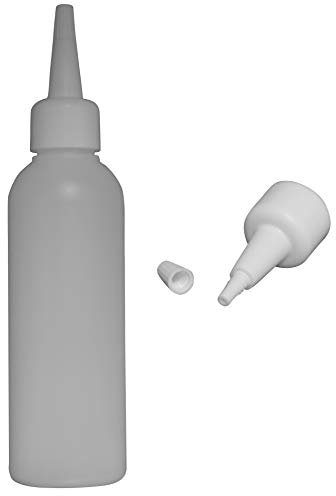 VanAnderen Lot de 6 bouteilles en polyéthylène haute densité 100 ml avec douille blanche - Bouteilles vides en plastique avec embout pour remplir et mélanger