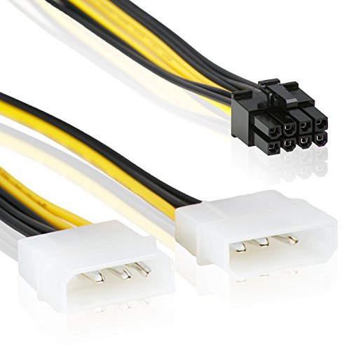 8-Pin PCI Express Grafikkarten Stromkabel zu 2x 4 Pin Molex IDE | 18cm | PCIe Stromadapter LP4 Y-Adapter – MOVOJA