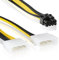 8-Pin PCI Express Grafikkarten Stromkabel zu 2x 4 Pin Molex IDE | 18cm | PCIe Stromadapter LP4 Y-Adapter – MOVOJA