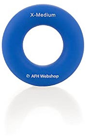 AFH Webshop Silikon Handtrainer und Fingertrainer | runder Handgriff Trainer | ergonomischer Fingertrainer Ring | Nagelhärter | Round Premium | blau | leicht-mittel