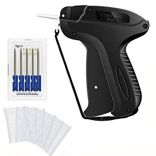 lnkey Etikettierpistole Etiketten Pistole Heftpistole Etikettiermaschine+5 Ersatznadeln+1500 Heftfäden Standard für Etiketten Preis Marke Tags Schild Label Hut Kleidung,Schwarz