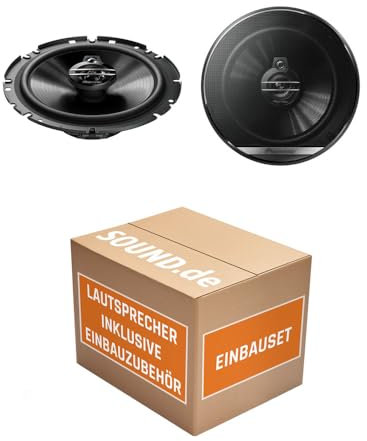 Lautsprecher Einbauset passend mit Pioneer TS-G1730F - 16,5cm 3-Wege Koax Paar PKW 300WATT Koaxiallautsprecher Auto Einbausatz für BMW 3er E46