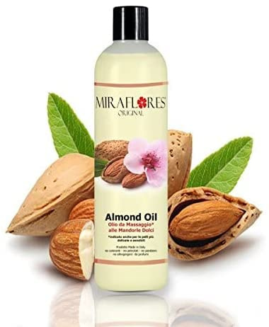 100% natürliches Mandelöl für entspannende Massagen 500 ml Made in Italy - Professionelles, feuchtigkeitsspendendes Massageöl für die zarte Haut von Kindern und Babys