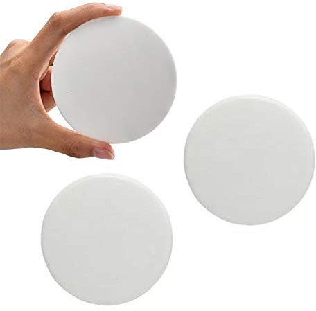 Türgriff Stoßstange, Silikon Türknauf Wandschild, selbstklebende Runde weichen Gummi, Türstopper Pads, Pack von 3 Stück, große Runde Durchmesser 3,15 , weiß
