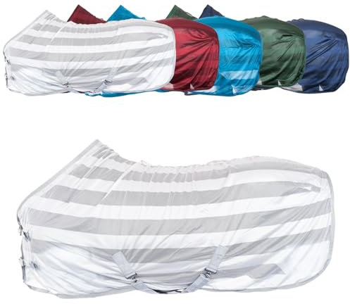 RL24 - Fliegendecke für Pferde Basicline | effektiver Schutz vor Insekten | Ekzemerdecke mit Verstellbarer Kreuzbegurtung | atmungsaktiv & strapazierfähig | Pferdedecke in Silber | 155cm