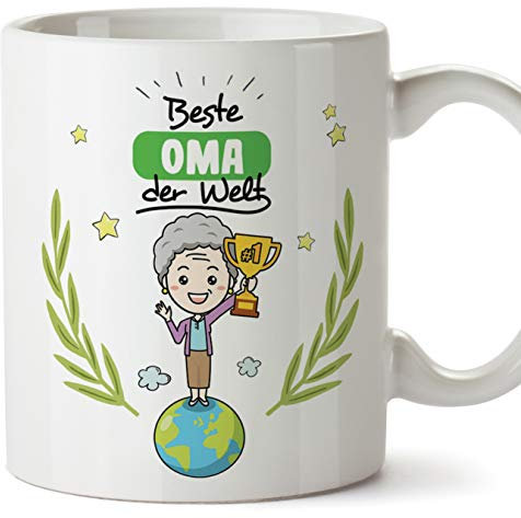 Mugffins Oma Tasse/Becher/Mug - Beste Oma der Welt - Schöne und lustige Kaffeetasse als Geschenkidee für Großmütter. Keramik 350 mL