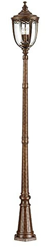 Licht-Erlebnisse Große Mastleuchte EDMUND 243cm hoch in Bronze IP44 Vintage Design Wegeleuchte Laterne Garten Hof Weg