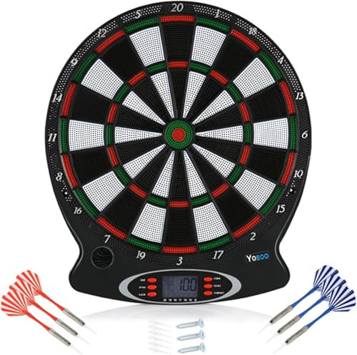 SOULONG Elektronisches Dartspiel Mit LED-Anzeigen, Digitaler Punktzahl Und 6 Darts, Dartboard