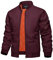 KEFITEVD Hommes Bombardier Hiver Baseball Veste Printemps Chaud Pilote Cargo Manteaux Coupe-Vent Armée avec Fermeture Éclair Poches - Vin Rouge - XL/étiquette taille 2XL