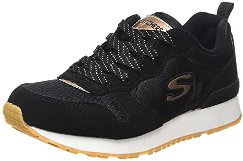 Skechers Girl's Retrospect The Bestest Shoes, Black Suede/Mesh Trim, 12 UK