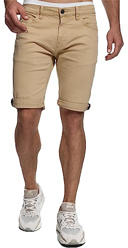 Indicode Herren Villeurbanne Jeans Shorts mit 5 Taschen | Herrenshorts Used Look für Männer Mojave, S