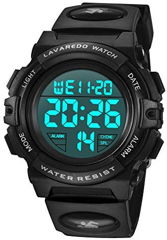 Digital Uhren für Kinder Jungen - 5 ATM Wasserdicht Sports Outdoor Digitaluhren Kinder Silikon Armbanduhr mit Wecker/Stoppuhr/LED-Licht/Stoßfest/Datum,Elektronische Kinderuhren