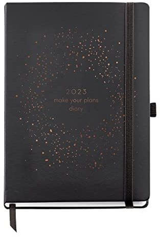Miquelrius - Jahresplaner 2023 - Tag Seite - Plus Größe 155 x 213 mm (ca. A5) - Harter Cover - Genähte Bindung - Spanisch, Englisch und Portugiesisch - Milchstraße, MR22619