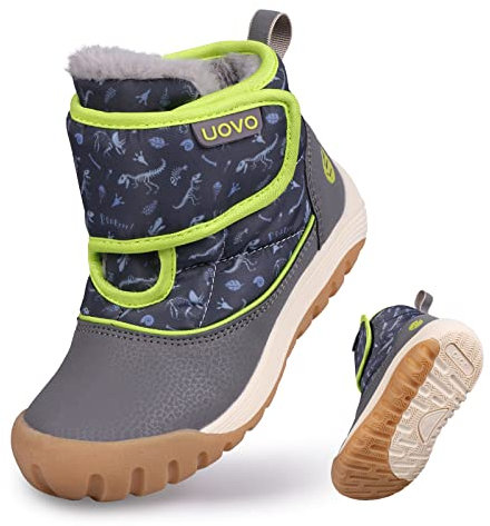 UOVO Winterschuhe Jungen Winterstiefel Warm Gefüttert Sneaker Unisex-Kinder Outdoor Rutschfeste Weiche Mid Stiefel 33