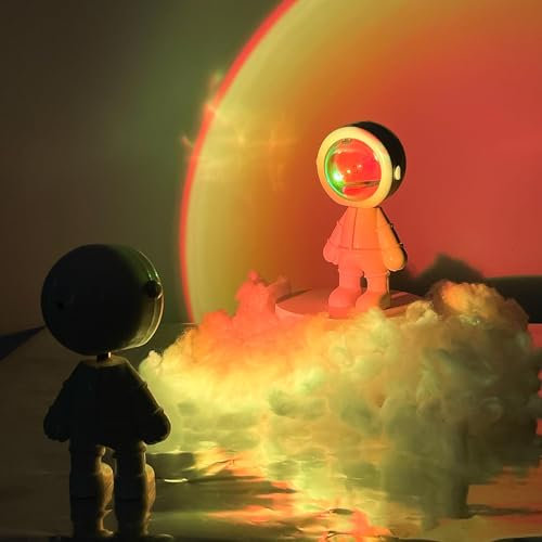 Sunset Projector Astronaut Night Light Led Aura Lamp for Photography/Party/Bedroom/Living Room/Tiktok Live Decor, Selfie with Battery, Christmas/Birthday Gifts for Women/Girls
