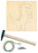 Pebaro NB3-SET Nagelbild Kreativ Set, Bastelset, Fadenbild, Fadenspannbild, String Art, mit vorgedrucktem Motiv Dinosaurier, inkl. Nägel, farbiges Garn und Hammer, Basteln mit Holz, Nagel und Fäden