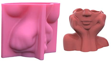 Gesicht Gips Silikonformen | Menschliches Gesicht Kerzenform 3D |Süßer Kranz Mädchen Blumentopf Epoxidharzform Gipskerze Beton Gips Silikonform DIY Handwerk Dekorationen Form