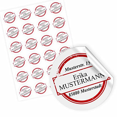 Adressaufkleber - Personalisierte Aufkleber mit Name und Adresse für Deine Post oder zur Kennzeichnung Deiner persönlichen Sachen (Style 5)