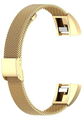 BUIEX Metallband Compatible With Alta HR/ -Alta -Armbänder Edelstahlarmband Ersatzwachtband Compatible With Alta HR Gurt (Color : Gold, Size : Fitbit Alta)