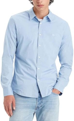 Levi's Long-Sleeve Battery Housemark Slim, Uomo, Soft Chambray Blue, L