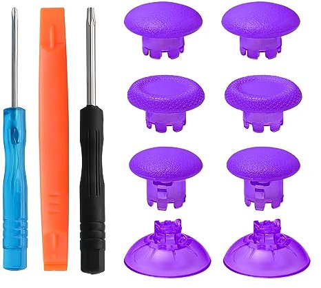 TOMSIN Thumbsticks Ersatz für PlayStation 5 Edge Wireless Controller, 8-in-1 Joysticks-Reparatur-Set, kompatibel mit PS5-Controller, für PS4, Xbox One, Xbox Serie X/s (lila)