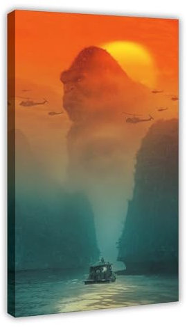 GUyfam Godzilla Vs King Kong Filmposter Leinwand Poster Schlafzimmer Dekor Sport Landschaft Büro Zimmer Dekor Geschenk 60 x 90 cm