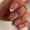 JUSTOTRY 24 Pcs Leopard Stiletto Press on Nails Short Designs,Brown False Nails Oval,French Almond Stick on Nails for Women and Teens,Gold Swirl Fake Nail for Nail Art