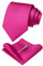 JEMYGINS Cravate Homme en Soie et Pinces à cravate Carre de poche Set rose vif