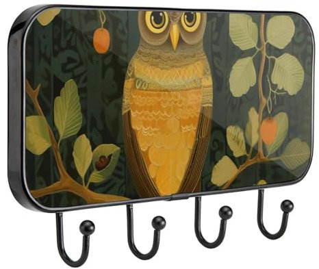 YTYVAGT Wandhaken, Klebehaken zum Aufhängen, Ast, niedliche Eule, Wandhaken