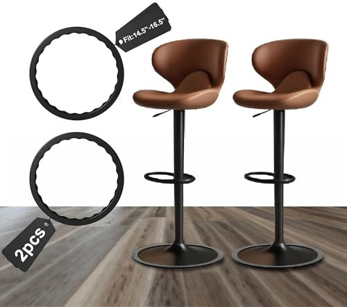 Lot de 2 protections de pieds de tabourets de bar en silicone antidérapant pour protéger le sol en bois - Pas de rayures, pas de bruit, antidérapants, extensibles pour base de chaise de 36,8 cm à 41,9