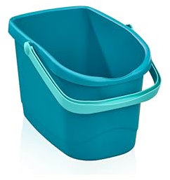 Leifheit Putzeimer Power CLEAN mit 10 L Fassungsvermögen, Eimer für große Bodenflächen, standfester Wischeimer in eckiger Form, vielfältig kombinierbarer Wascheimer