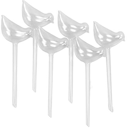 Tyenaza Abreuvoir pour Plantes, 6 Pièces Abreuvoir pour Plantes en Forme D'oiseau, Dispositif D'arrosage Automatique en Forme De Forme D'oiseau en Verre pour Jardin Intérieur Et Extérieur