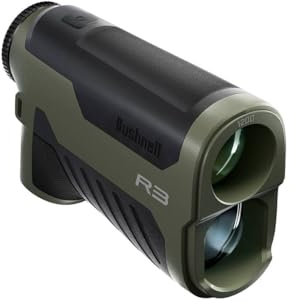 Bushnell Telémetro láser R3 1200 para Caza y Tiro, 6 x 25 mm, Sistema óptico HD, Revestimiento de Lente de Barrera Exo, IPX4 Impermeable, operación Simple con un botón, Incluye Bolsa para telémetro