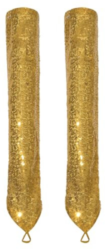 Jugaoge Damen Fingerlose Handschuhe Ellbogen Lang Metallic Abendhandschuhe Gefüttert Brauthandschuhe Tanzhandschuhe mit Glitzer Gogo Raver Outfits Clubwear Gold Einheitsgröße