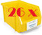 HMH 26x Stapelboxen Größe M Werkstatt Garage Keller Sichtlagerboxen 230x150x130mm Lagerboxen GELB Sichtlagerkästen Kleinteile Aufbewahrung