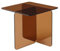 Belhome Table Basse carrée en Verre trempé fumé orangé - Bent -