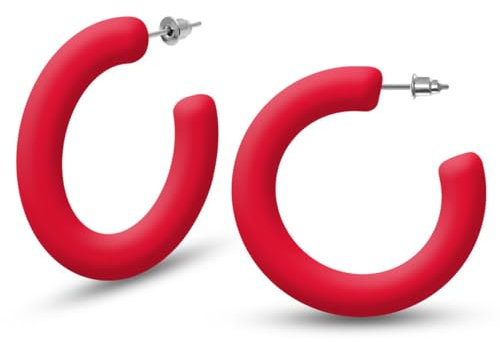 Soul-Cats trendy Kunststoff Creolen Ohrstecker Ohrringe in der Farbe:pink