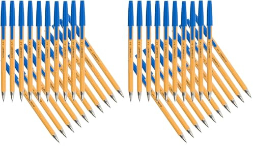 Q-Connect Kugelschreiber, feine Spitze, Blau 20 Stück. 0,4 mm (Packung mit 2)