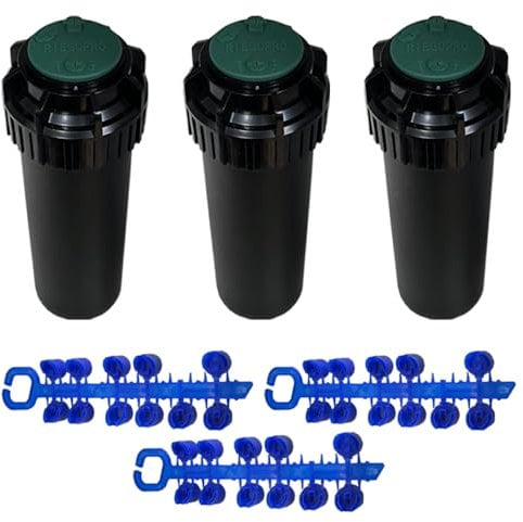 Riegopro Aspersor Riegopro Pack de 3 RP-500 3/4 Hembra. Alcance 7,5-14 Metros. Incluye Juego de Toberas