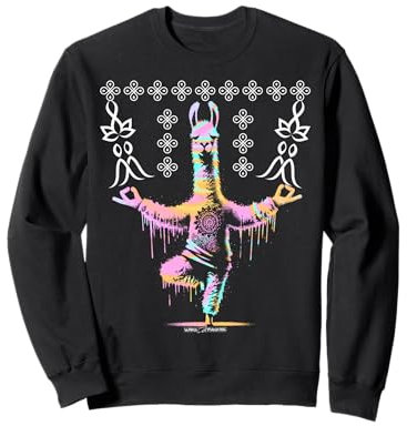 Ein YOGA-LAMA posiert mit positiven Zen-Vibes Sweatshirt